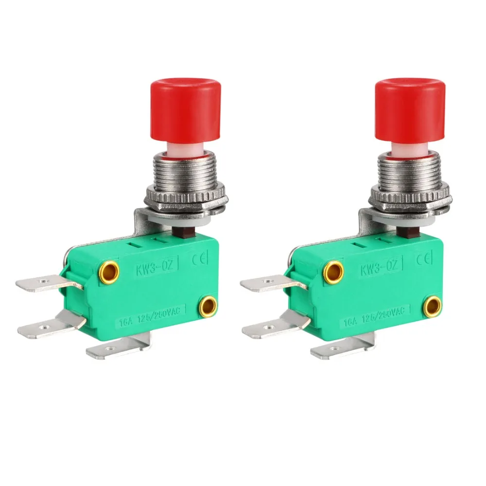 

UXCELL 2PCS 16A Switches 125/250VAC SPDT NO NC 3-Terminals Snap Button Type Micro Limit Switch for Appliance Elctronic Equipment