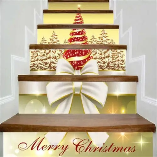 Рождественские наклейки 3D Vision для лестницы Рождественский домашний декор на
