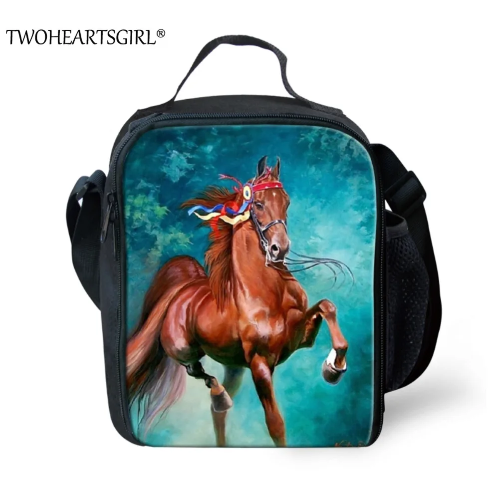 Крутая женская сумка для обеда twoheart sgirl с принтом лошади, изолированная, для студентов, Детская сумка для еды, Термосумка для еды, Детские пор... от AliExpress WW