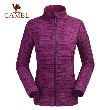 Purple Female CAMEL мужская уличная флисовая походная пара куртка Осень Зима ветровка софтшелл Толстая теплая куртка альпинизм кемпинг пальто - Цвет: Purple Female