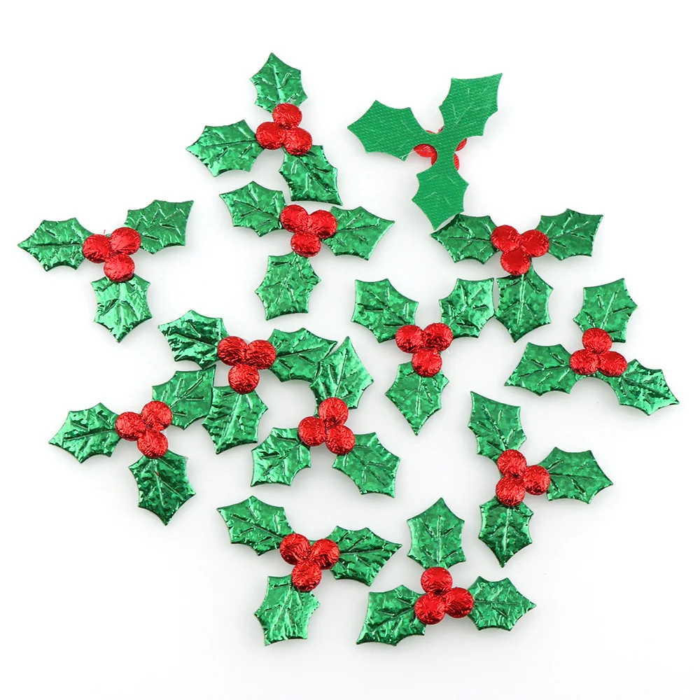 100 шт. Симпатичные нашивки Рождественское украшение в виде клевера для одежды