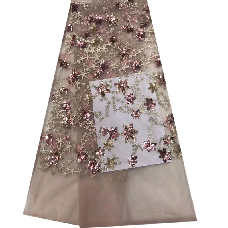 

High Quality Lace Fabric Latest African Sequin Lace Fabric For Party Red Sequin Fabric A935-2