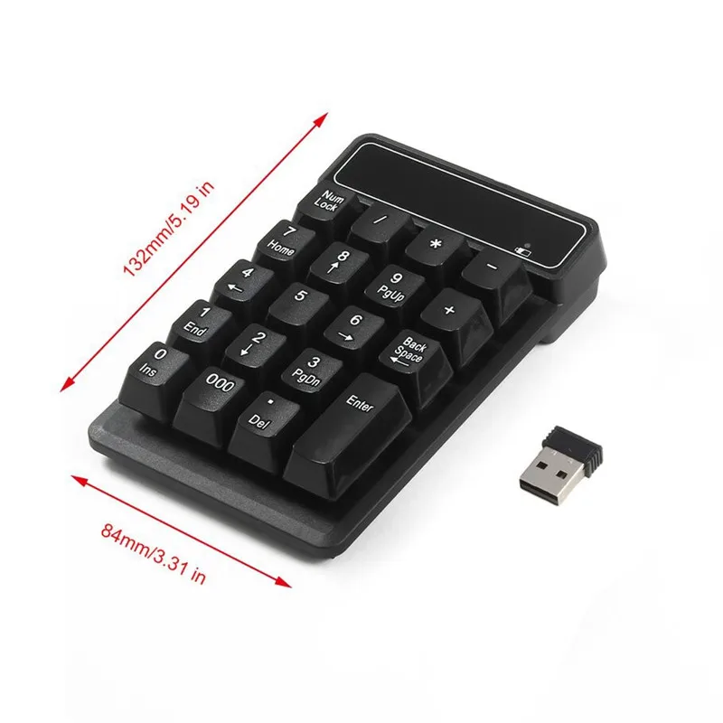 Basix клавиатура USB 2 4 ГГц беспроводная цифровая 19 клавиш Водонепроницаемая для Windows