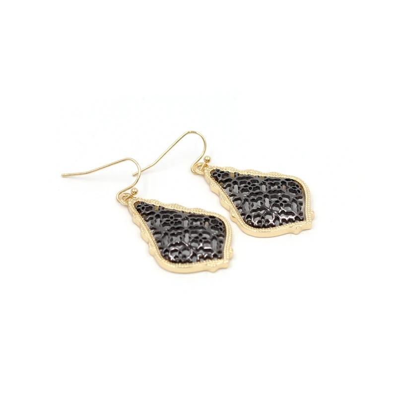 Новинка, маленькие висячие серьги-капли из сплава 3D, филигранные Висячие серьги для женщин, модные ювелирные изделия
