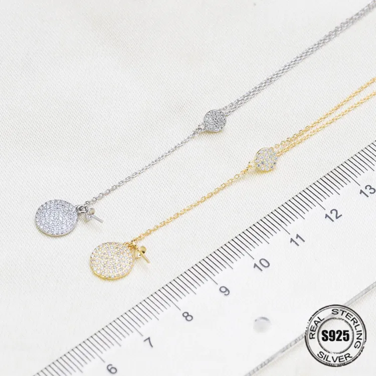 

Necklace Pendant Findings S925 Sterling Silver Necklace Chain Settings Jewelry Parts Fittings Jewelry Making Charm Accessories