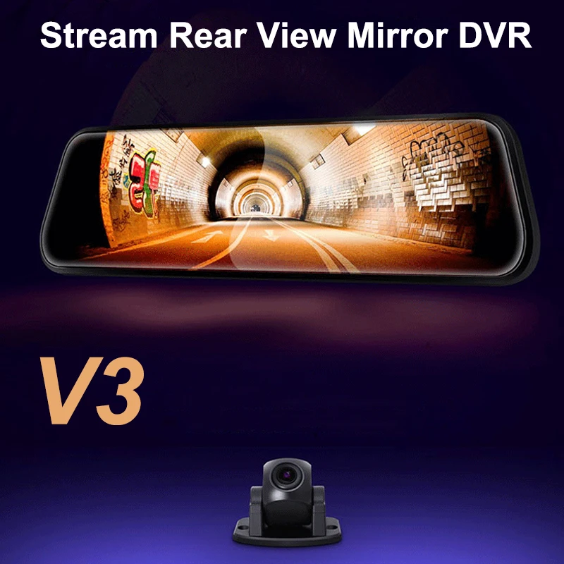 Conkim V3 Stream зеркало заднего вида DVR видеорегистратор 9 66 &quotIPS сенсорный экран 1080P Full