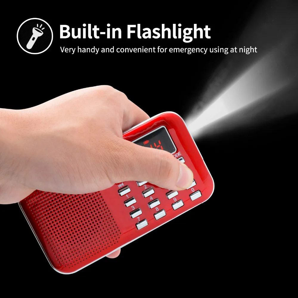 AM FM Portable Transistor Radio MP3 Music Player Light and Ultra Thin Support Micro TF Card USB Flash Light|transistor radio|am fm portable radiofm