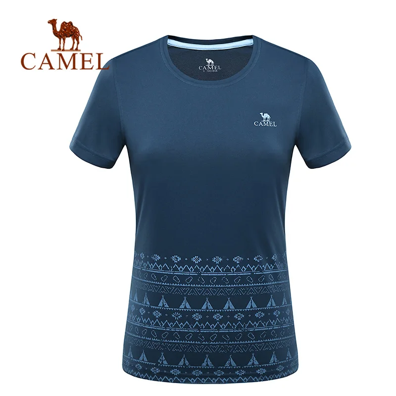 CAMEL Новая цветная весенне-летняя футболка для улицы, Женская дышащая футболка, быстросохнущая Спортивная походная футболка