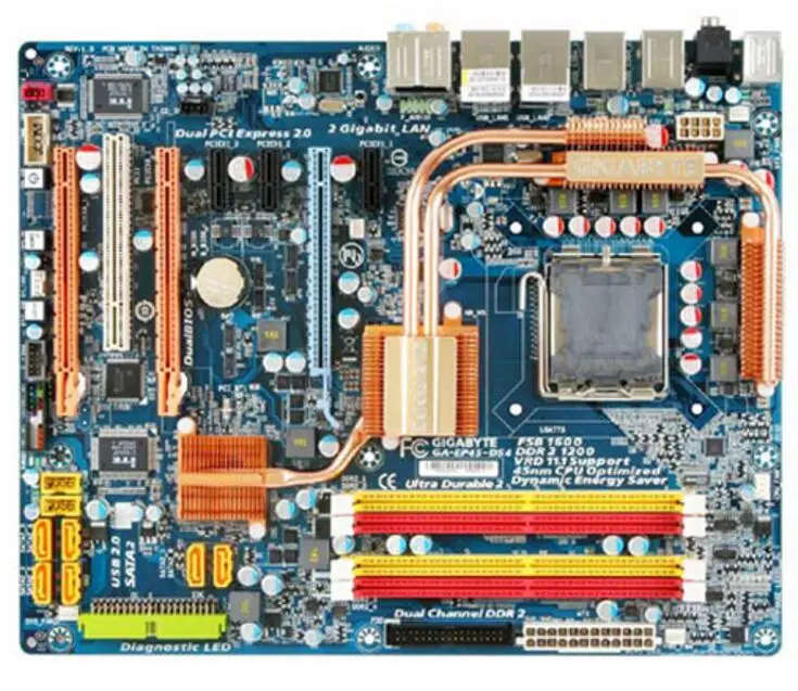 Материнская плата для Gigabyte оригинальная б/у настольного ПК разъем P45 LGA 775 DDR2 ATX