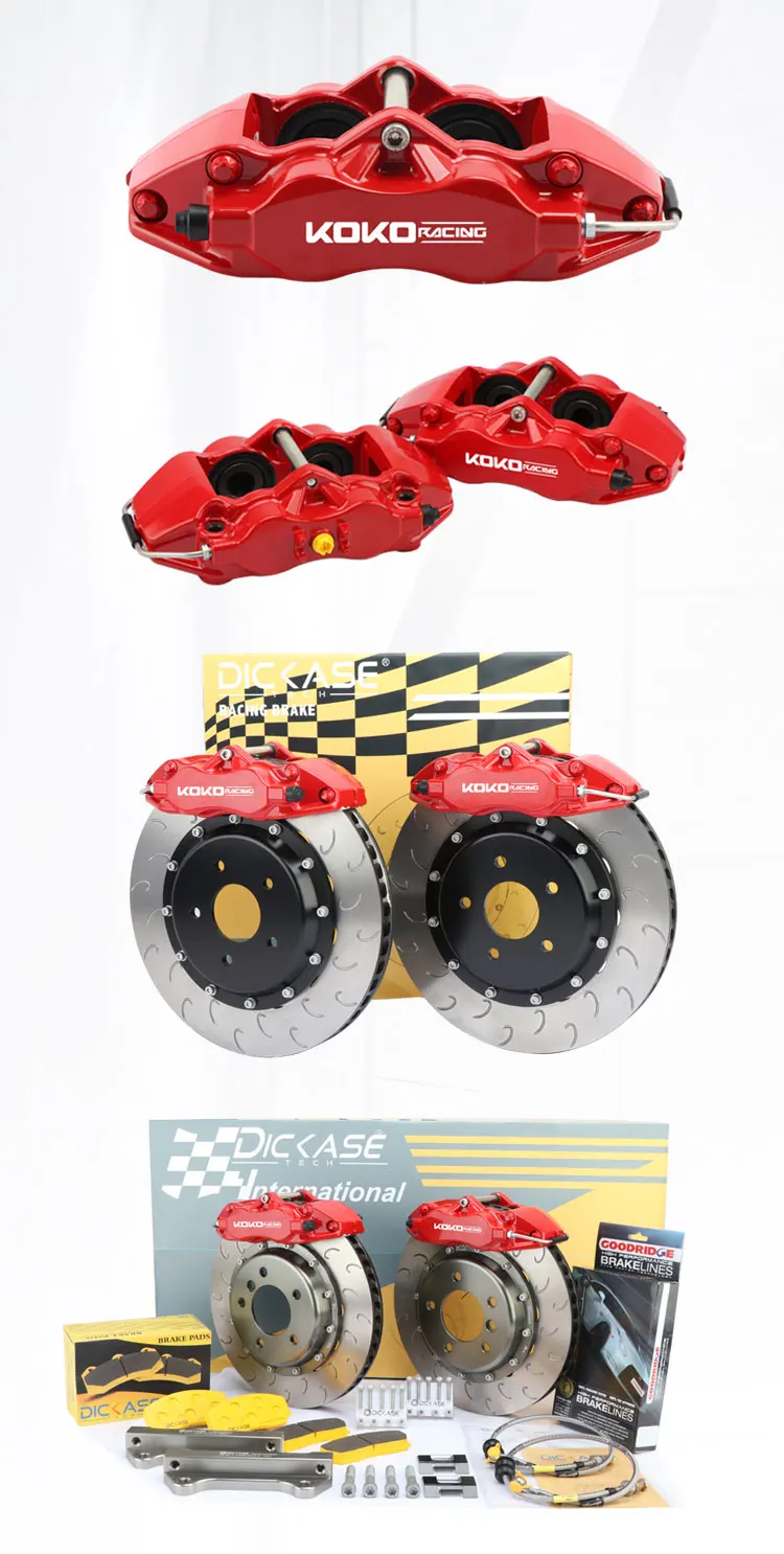 KOKO racing гонки системы WT9200 4 горшок красный тормозной суппорт 330 мм линия тормозного диска переднего с помощью колеса для Nissan 200SX S13