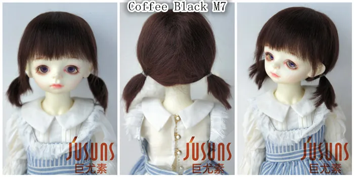 JD446 1/4 1/3 милые два пони BJD парики из мохера для кукол Мягкие Размеры 7-8 дюймов 8-9 дюймов кукольные волосы MSD SD модные кукольные аксессуары