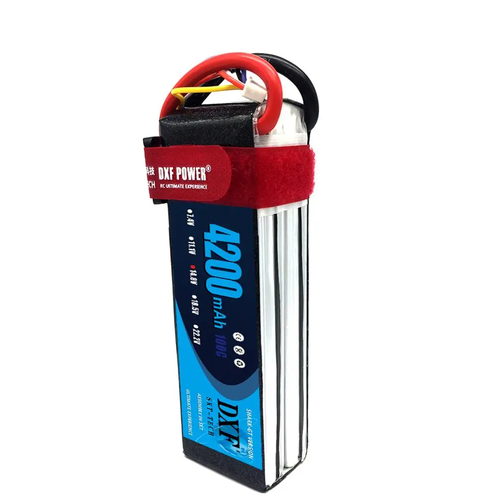 

DXF RC Lipo Battery 14.8V 4200MAH 4S 100C max200C Bateria akku For Helicopter Airpalane Boat Remote Control car drone
