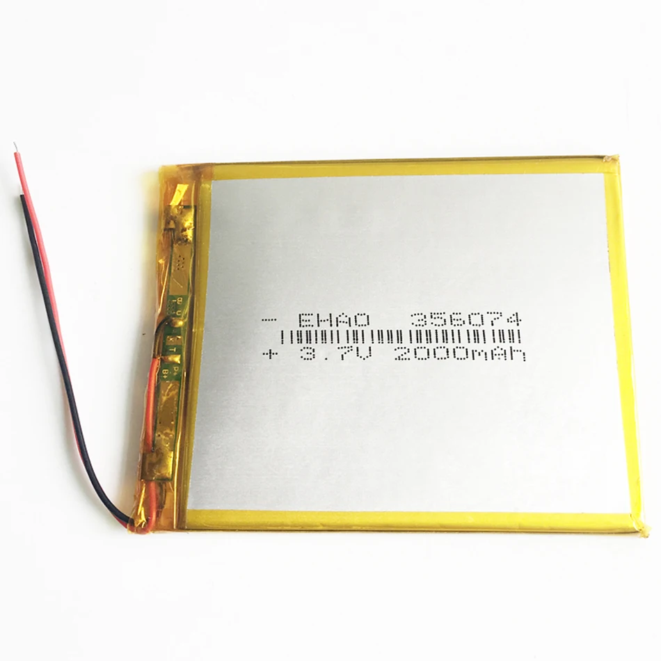 3 7 V 2000mAh lipo полимерная литиевая аккумуляторная батарея 356074 ячеек для MP3 GPS камеры