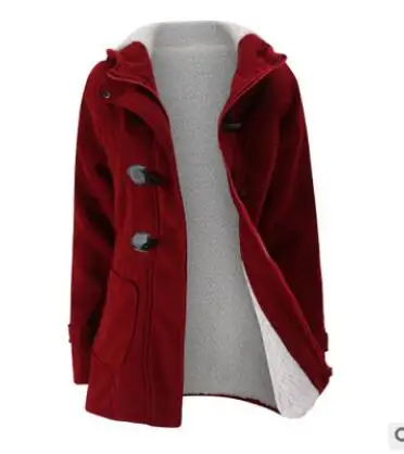 Wine red Одежда женская зимняя толстовка с капюшоном и длинными рукавами, большие размеры, корейская модная одежда, имитация овечьей шерсти, теплое хлопковое пальто, 5XL BN4105 - Цвет: Wine red