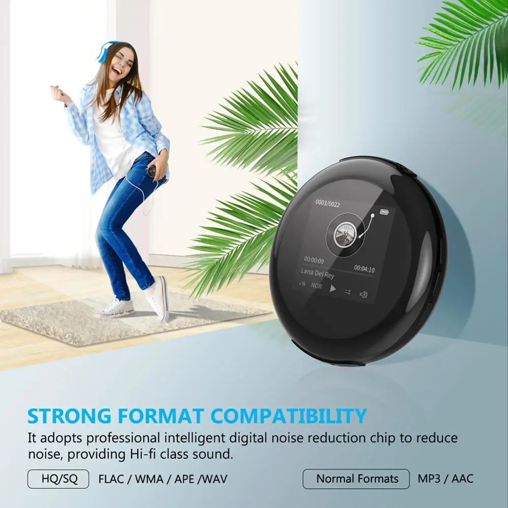 Leelbox mp3-плеер с bluetooth 4 1 и 5 сенсорным экраном hifi fm радио мини Спорт MP 3 музыкальный