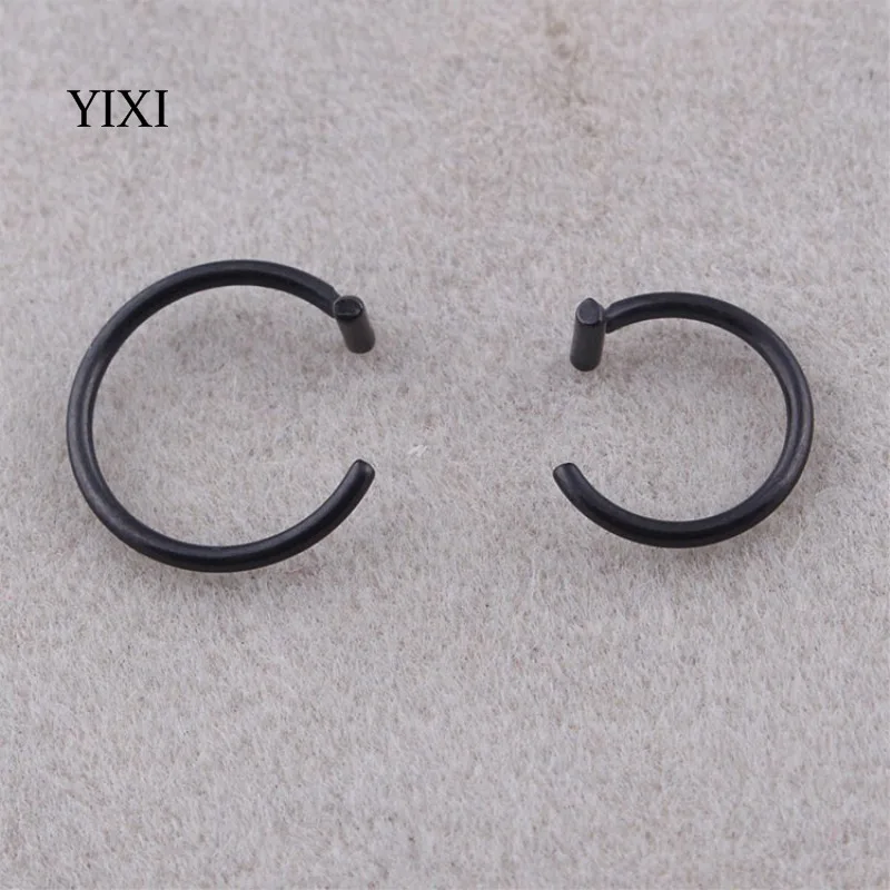 YIXI Рок-панк поддельное носовое кольцо губа из нержавеющей стали с клипом для прокола фальшивые кольца обруч для женщин украшения для тела 8мм / 10мм на.