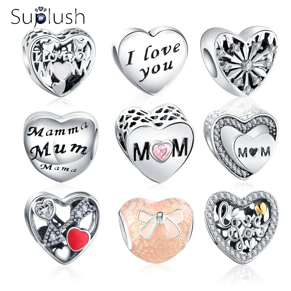 Suplush модные ювелирные украшения 100% серебряные бусины 925 пробы Fit оригинальный