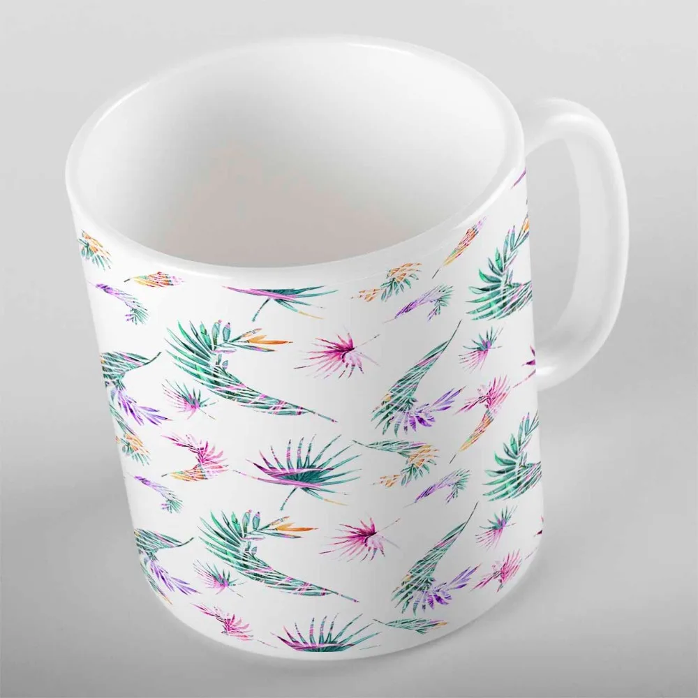 

Else Tropical Green Purple Yellow Leaf Floral Flowers 3d Print Gift Ceramic Drinking Water Tea Bear Coffee Cup Mug Kitchen