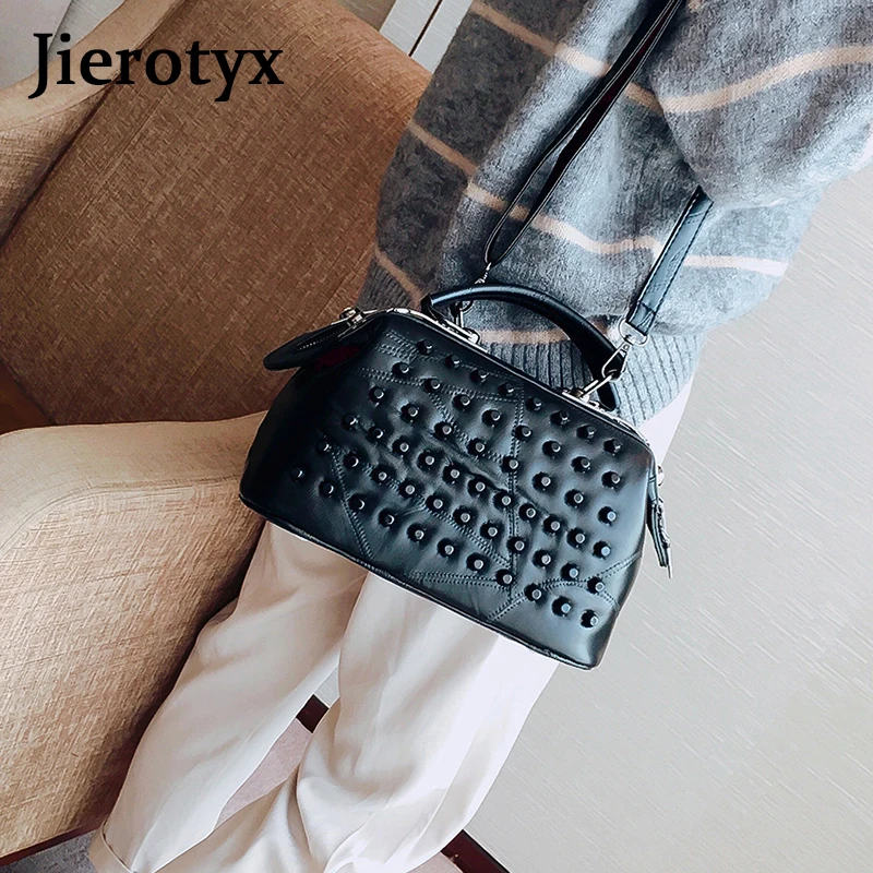 JIEROTYX продвижение готический панк стиль женские сумки через плечо заклепки