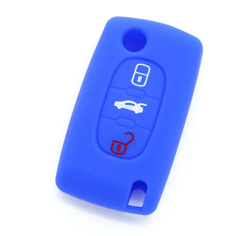 2 пуговицы силиконовый чехол автомобиль ключ для PEUGEOT 207 307 308 407 408 Citroen C3 C4 C4L C5 C6