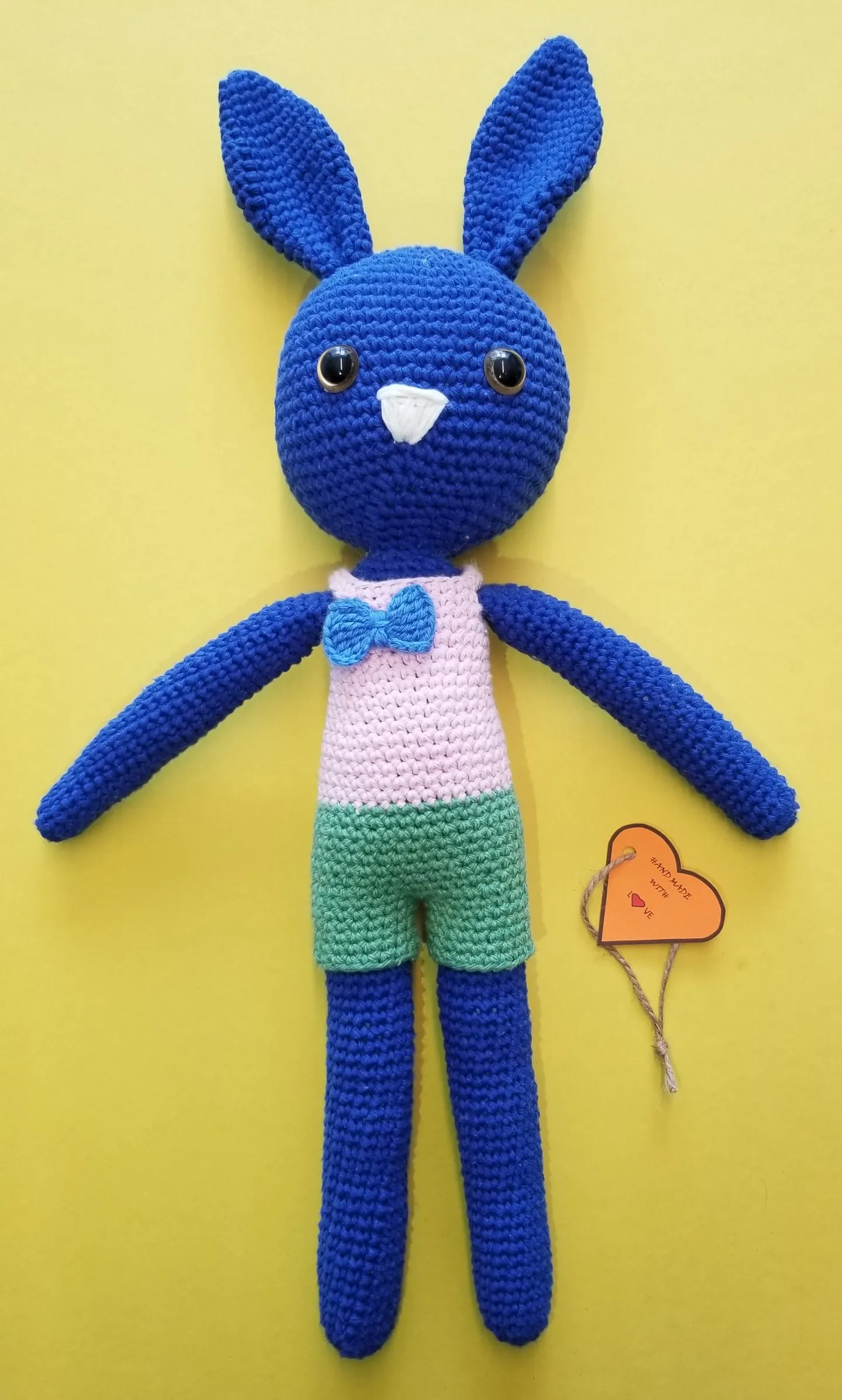 45 см вязаный крючком узор игрушка ручной работы милый кролик амигуруми мягкий