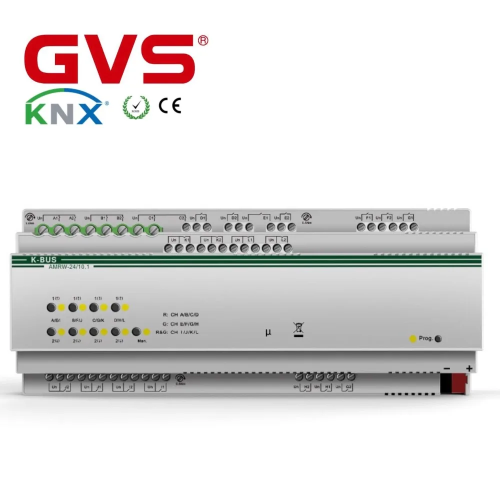 Китайский производитель GVS K-bus OEM KNX/EIB Занавес привод 24 канала глухая затвор 24-Fold 10A привод затвора в умном доме