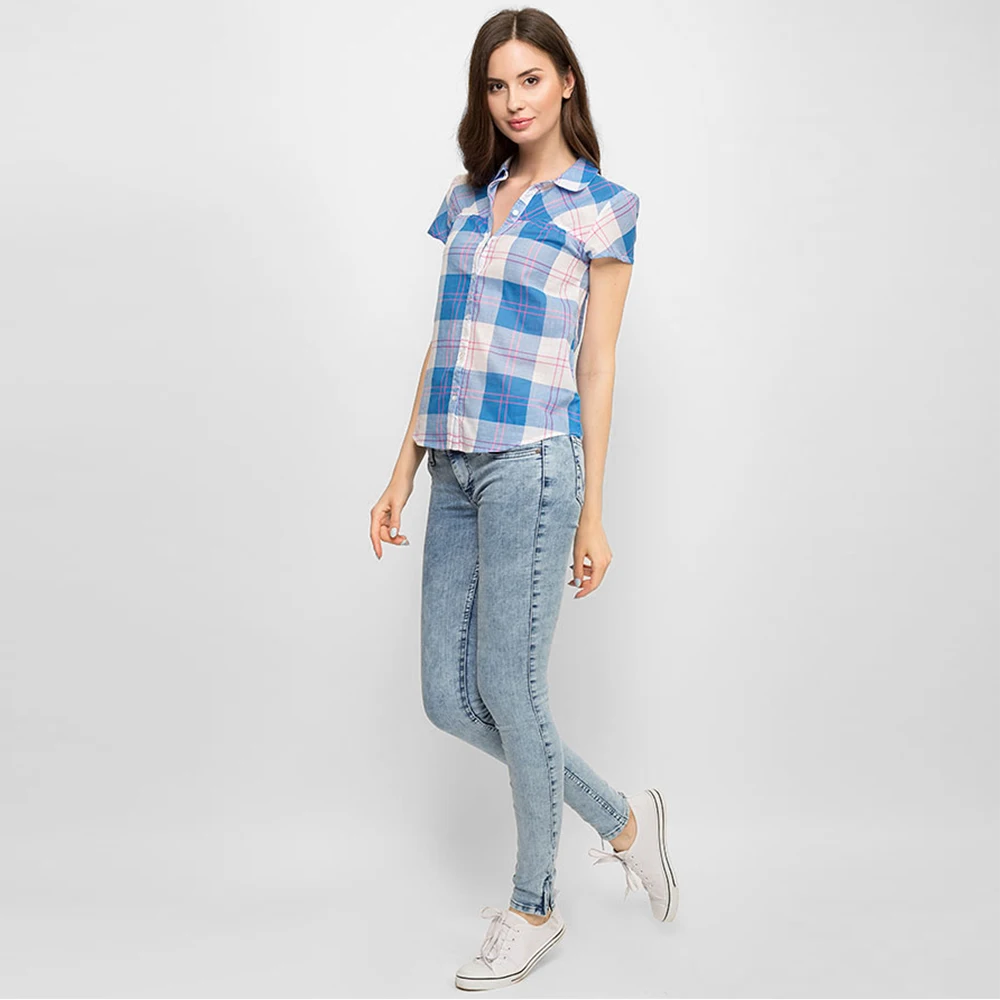 Рубашка из хлопка с коротким рукавом для девушки Gloria Jeans GSR001936 |