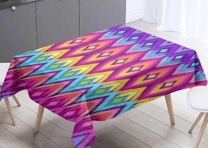 Else скандинавский серый желтый Ikat дизайн 3d скатерть моющаяся Пылезащитная утолщенная хлопковая ткань прямоугольная квадратная скатерть
