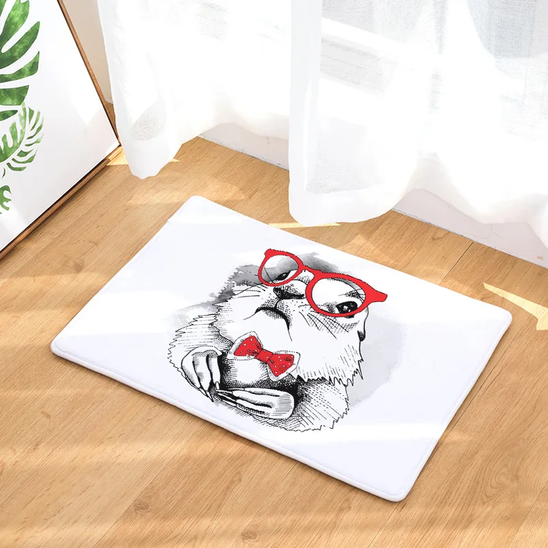 BLRISUP Kawaii Bespectacled собака печатный ножной абсорбирующий слой нескользящий дверной