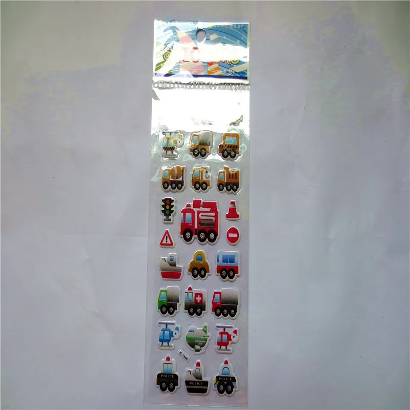 6 листов/набор Мультяшные наклейки игрушки автомобиль самолет трафик обучающая