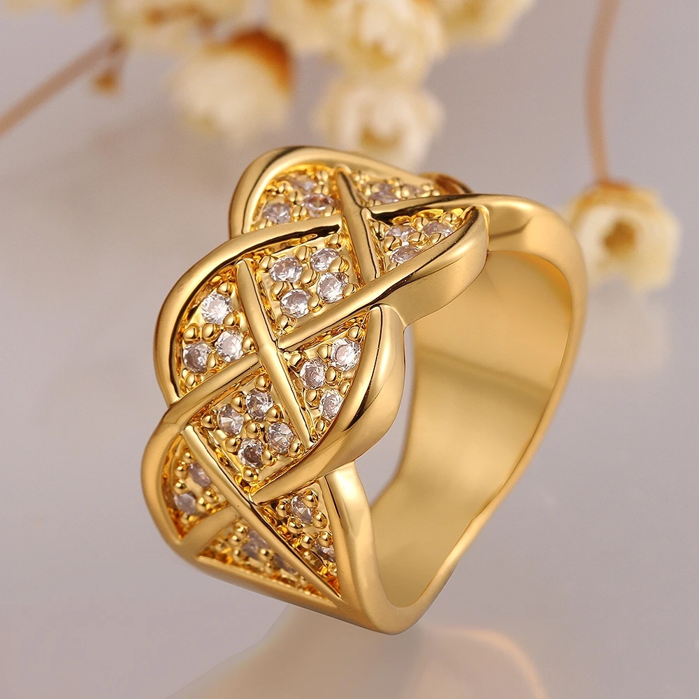 Uloveido подарок свадебный большой розовое золото цвет широкие кольца для женщин