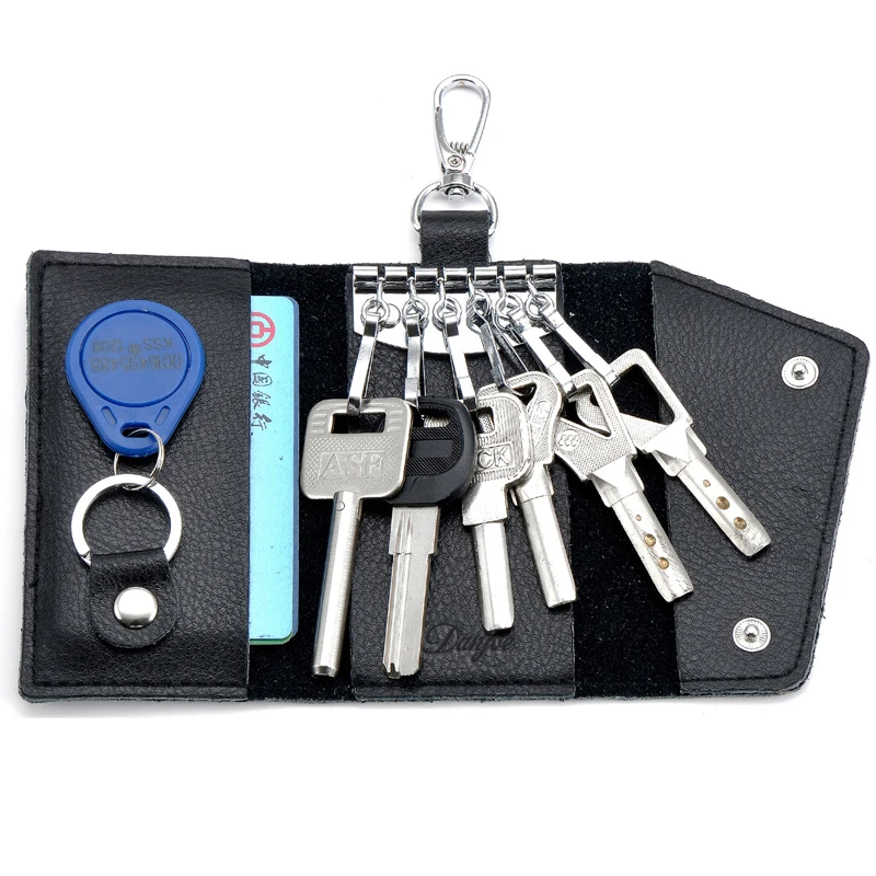 Качество Бизнес держатель карты бумажник 100% Пояса из натуральной кожи ключ сумка