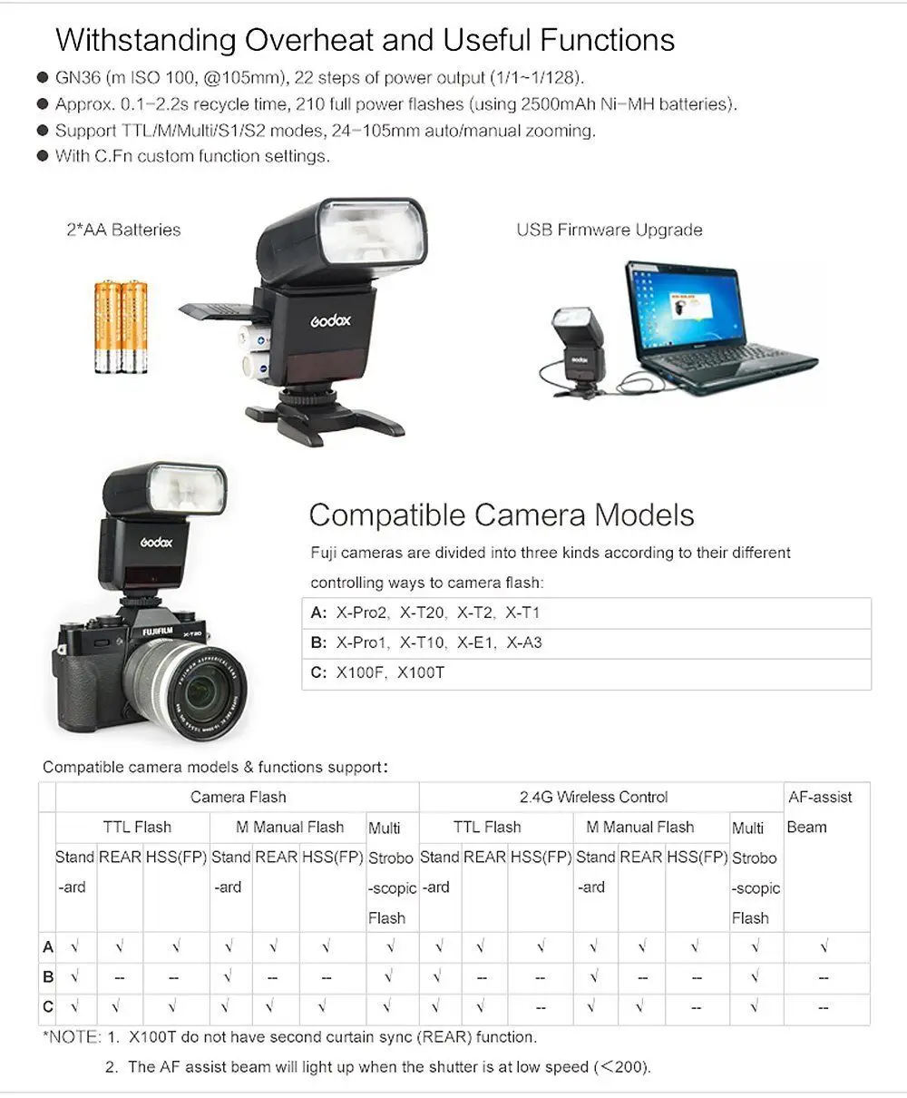 Вспышка Godox TT350F 2 4G HSS 1/8000s TTL GN36 для камер Fuji + триггер X1T-F сумка фильтр диффузор