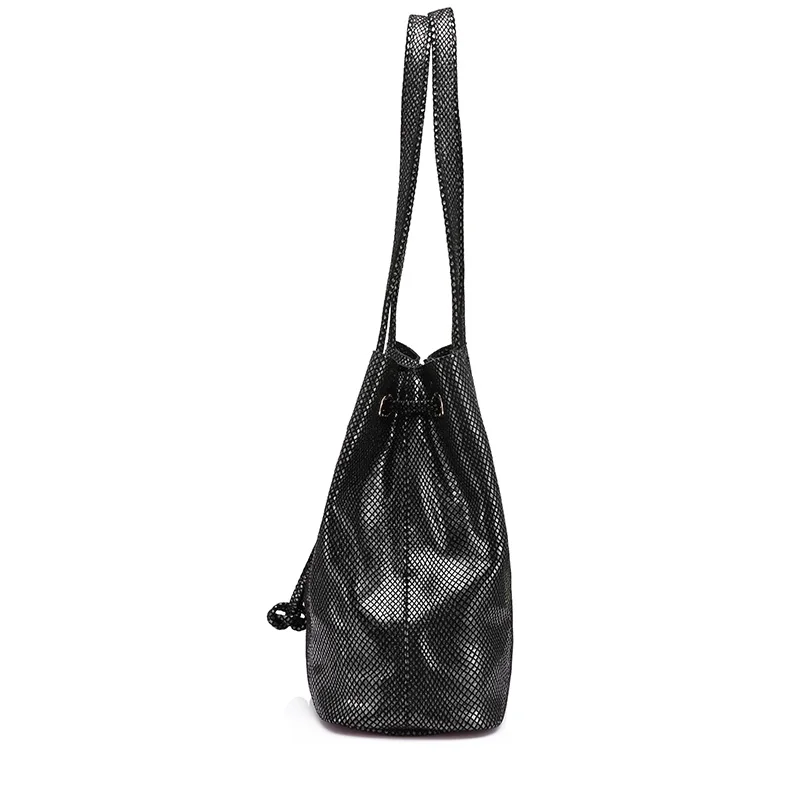 Женская большая сумка ведро из натуральной кожи REALER|bucket bag|tote bagmessenger bag |