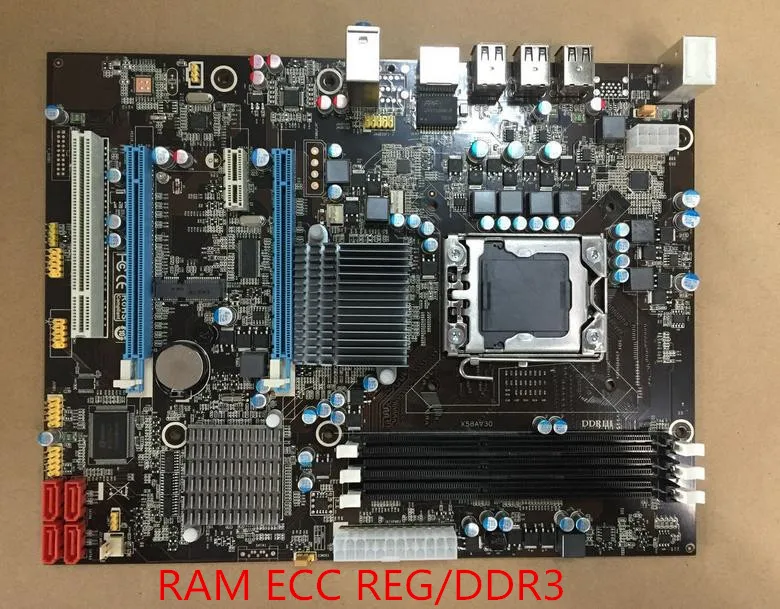 Б/у OEM X58 Материнская плата 1366 pin поддержка DDR3 ECC REG 24G X5650 E / L5520 X5570 X5560 X5687 130 Вт