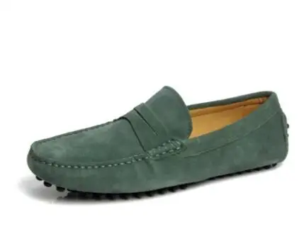 052 drak green Осенние мокасины; мужские лоферы из натуральной кожи; слипоны на плоской подошве; легкая обувь для вождения; мужские водонепроницаемые мокасины на плоской подошве; 021 - Цвет: 052 drak green