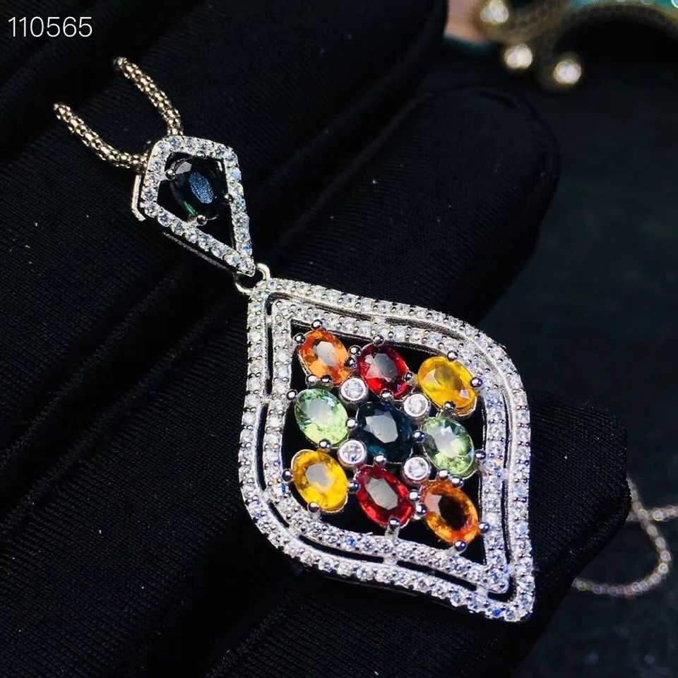 KJJEAXCMY boutique jewels серебряная подвеска с сапфиром и ожерелье обнаружением | Украшения