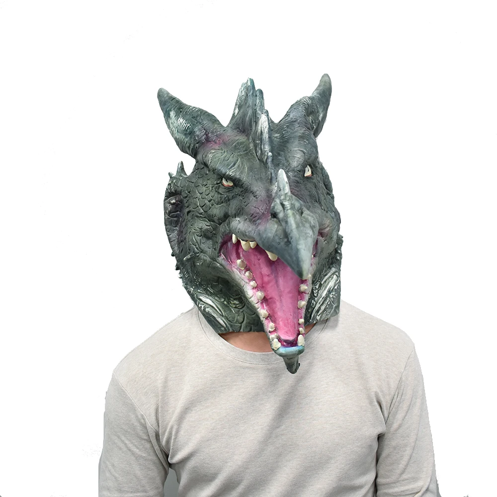 Реалистичная маска латексное животное Dragon Голова монстра для взрослых полная