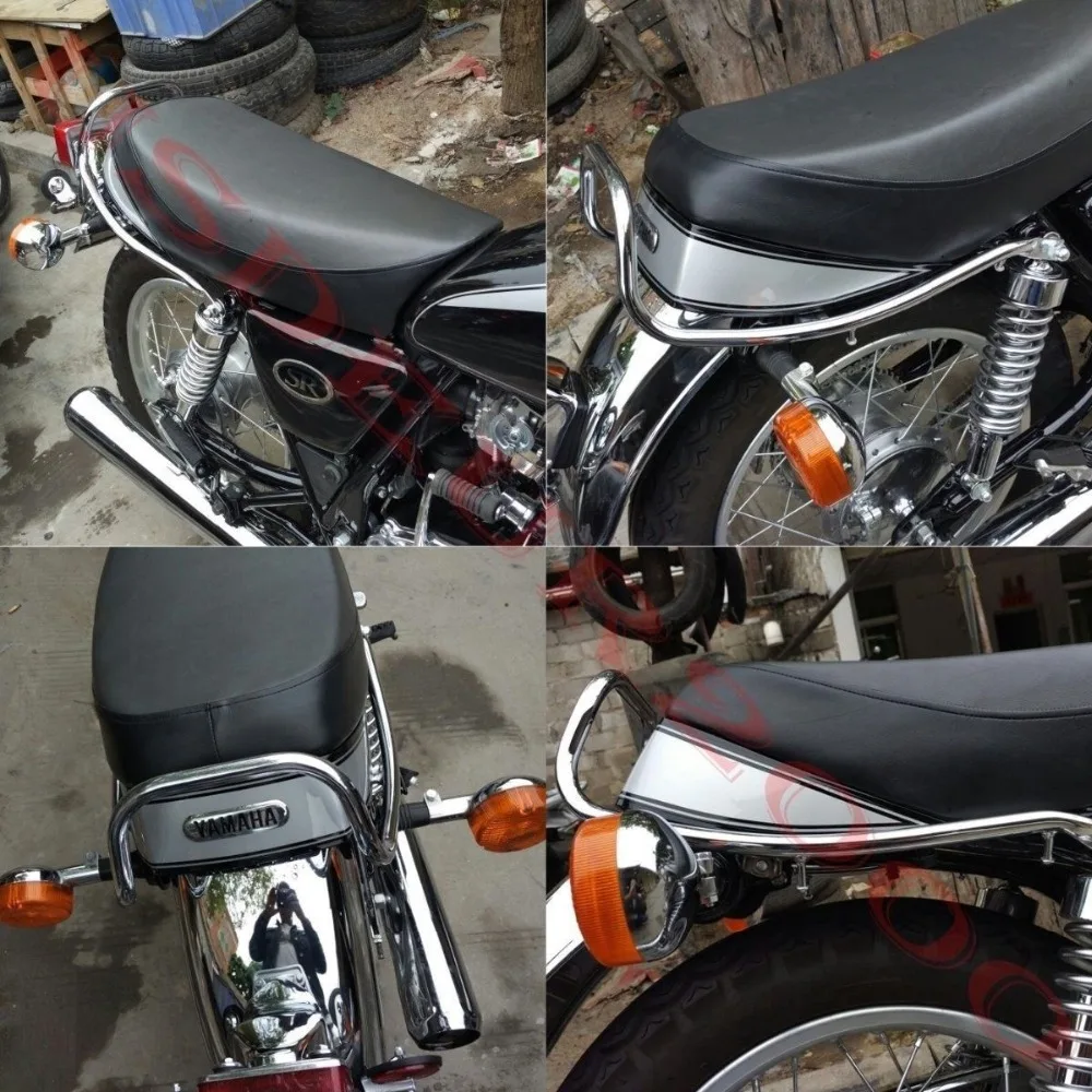 Ручка поручня заднего пассажира для Yamaha SR400 SR500 1978- 2019 78-19 all years хром/черный |