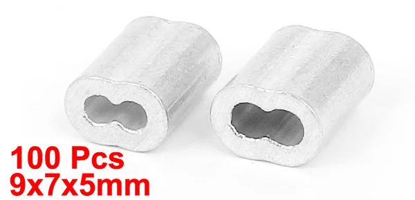 UXCELL100 шт 1/1" провод из алюминия рукава Клип фитинги обжимной наконечник для троса подходит для Стальная проволока из бечёвки Диаметр 1,8 мм/1/16"