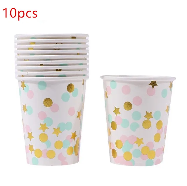 Colour Cup 10pcs 1 упаковка, черная Золотая бумага со звездами, вечерние салфетки из натурального дерева, бумажные салфетки для свадьбы, дня рождения, товары для украшения дома - Цвет: Colour Cup 10pcs