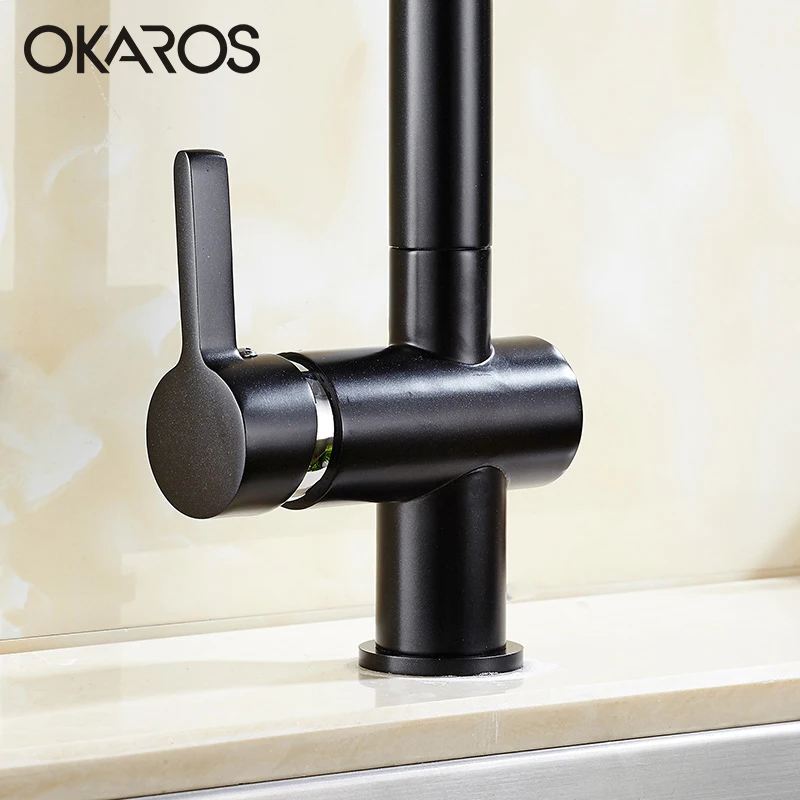 OKAROS смеситель для кухонной раковины латунный с черной пластиной питьевой воды