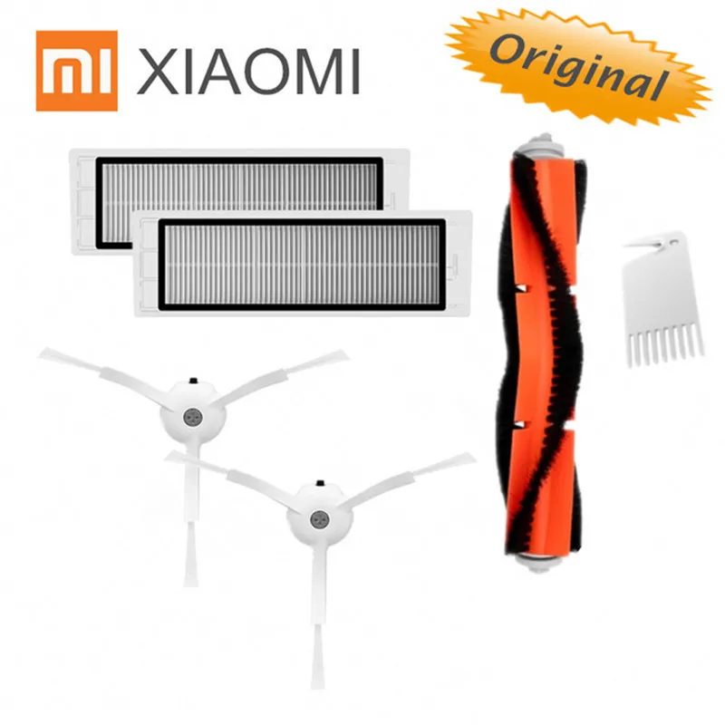 Original packaging Xiaomi Robot Vacuum Cleaner 2 Spare Parts Kits [ Side Brushes x2pcs HEPA Filter x2pcs Roller brush x1pcs ]