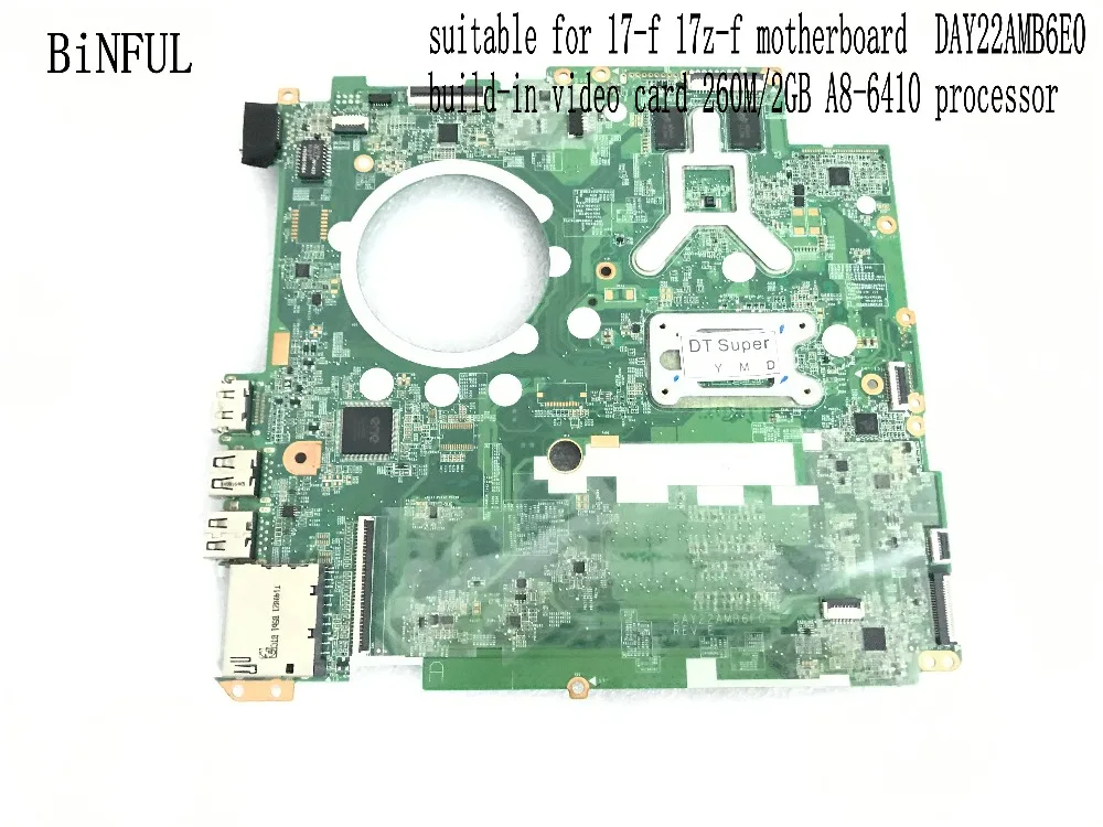 BiNFUL, сток, DAY22AMB6E0 763427-501 Y22A для hp PAVILION 17-F 17Z-F материнская плата для ноутбука, 260 M/2 GB, A8-6410(Квалифицированный ОК
