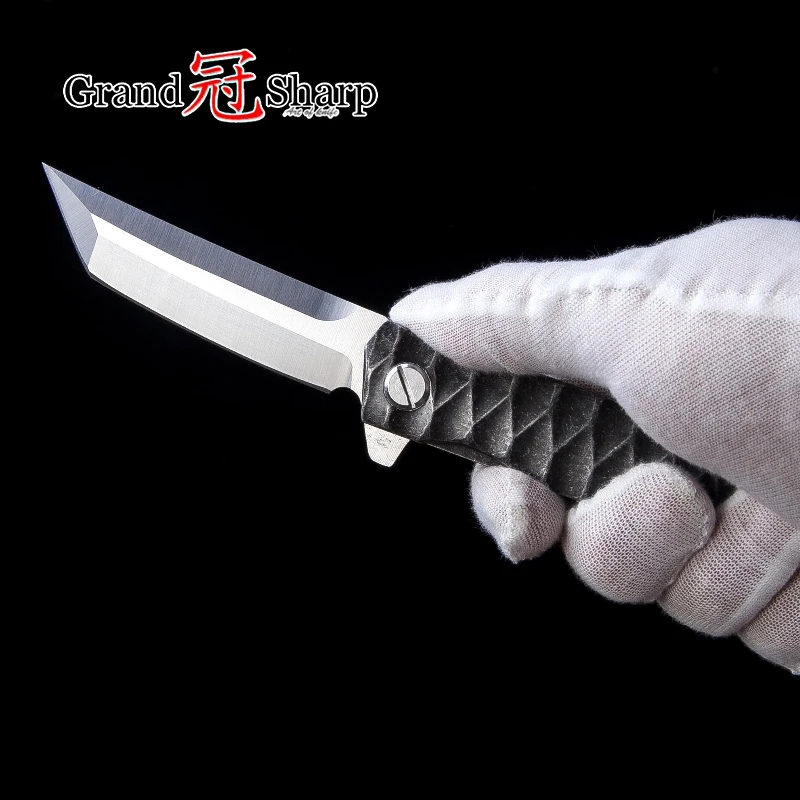 Складной нож со стальной ручкой и лезвием D2 тактические ножи для кемпинга