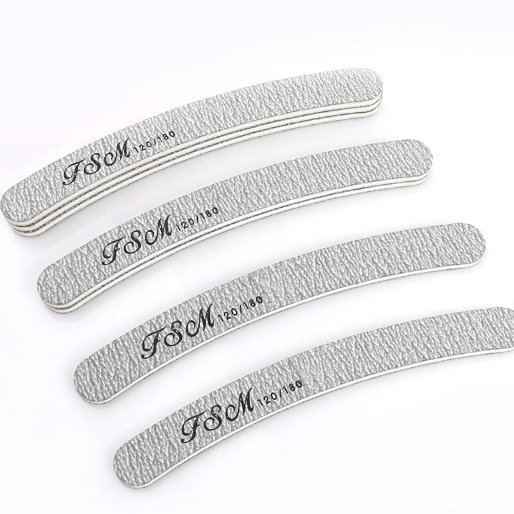 Fengshangmei изогнутый маникюрный Дизайн Инструменты двухсторонний Nailfile шлифовальный