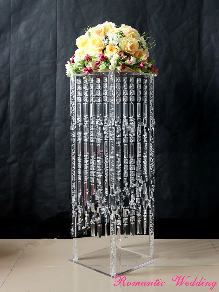 

10pcs/lot Wedding Acrylic Flower Stand with 4 Side Pendent for Wedding party event home Usage--35.4'' tall
