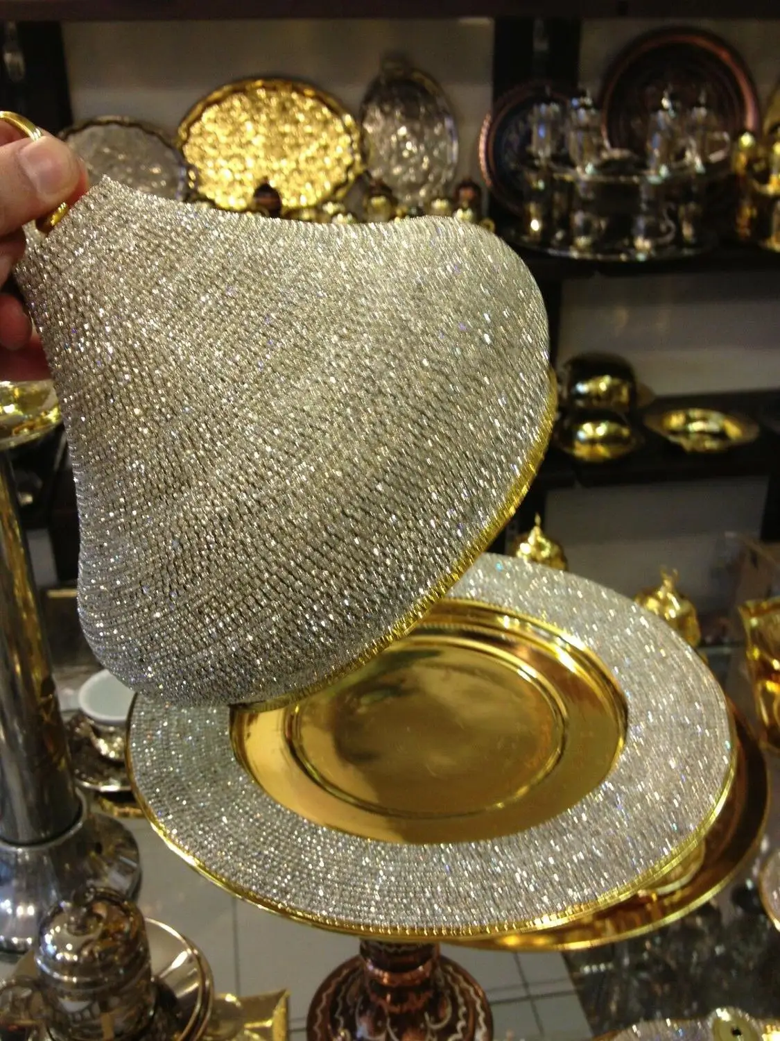 Аутентичная медная сахарная ваза для сладостей в стиле SWAROVSKI с кристальным