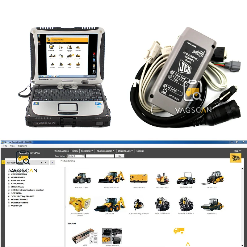 Диагностический набор для JCB Electronic Service Master V1.73.3 + Toughbook CF19 | Автомобили и мотоциклы