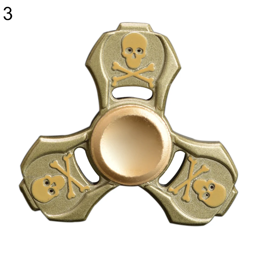 Череп рук Spinner металл палец Tri-Spinner подшипник EDC Непоседа игрушки | Игрушки и хобби